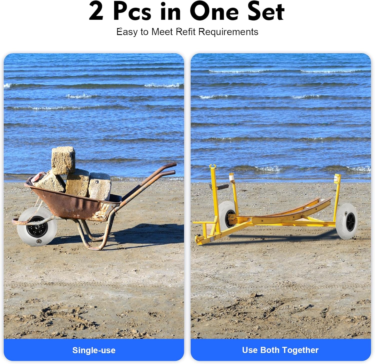 Beach Balloon Wheels 2 Pack 9  – Fishing Kayak Cart Bewertung und Preis