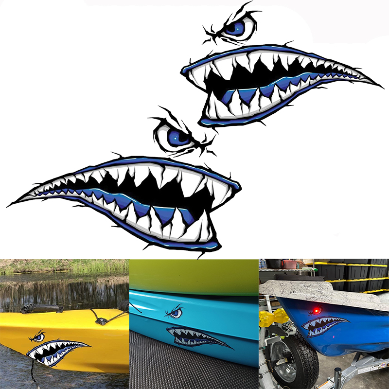 2PCS Shark Teeth Mouth Boat St – Fishing Kayak Sit On Top Bewertung und Preis