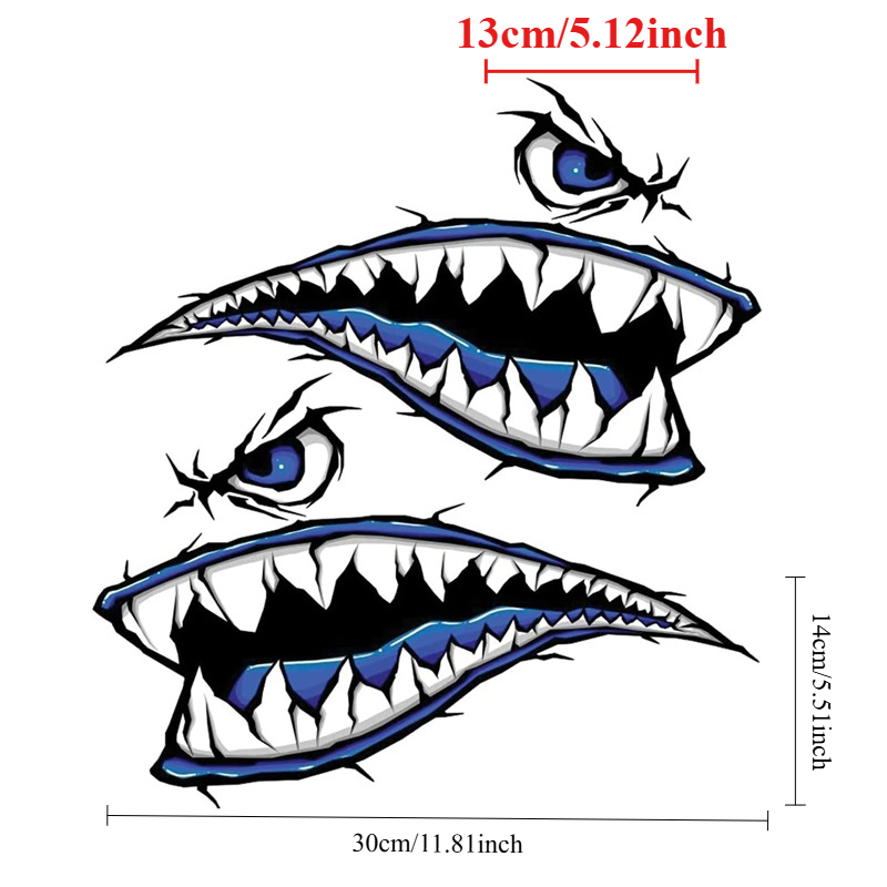2PCS Shark Teeth Mouth Boat St – Fishing Kayak Sit On Top Bewertung und Preis